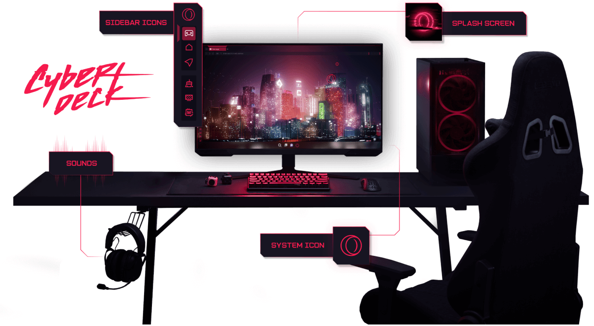 Gaming setup with Opera GX
